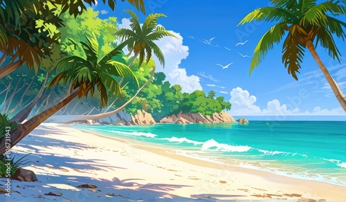 Tropical Serenity  A Seaside Dream