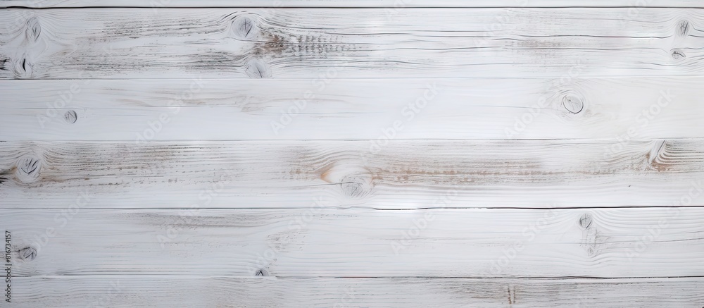 Naklejka premium A white wooden texture serves as a background for a copy space image