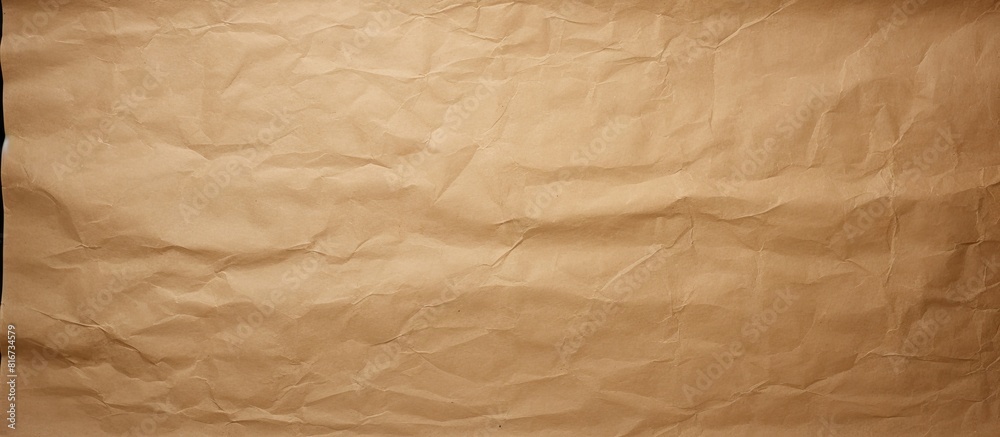 A rough and wrinkled copy space image featuring a beige brown paper background A rough and wrinkled copy space image featuring a beige brown paper background