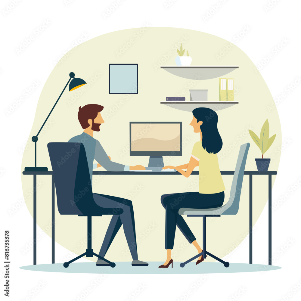 Meeting in office vector art Meeting in office vector art