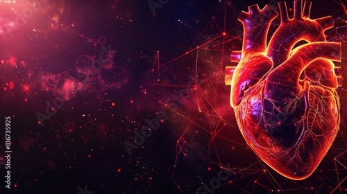 medical healthcare background wallpaper featuring heart shape and futuristic