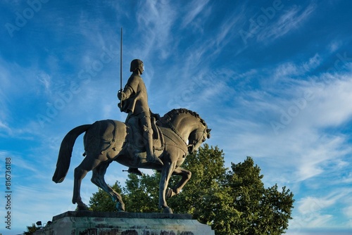 Photography Equestrian statue of Nuno Alvares Pereira, Portugal.