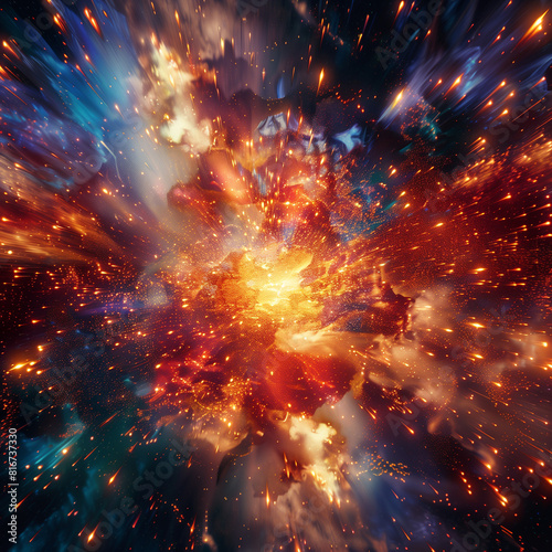 lights of space  3d Abstract Explosive Background  magic in space 