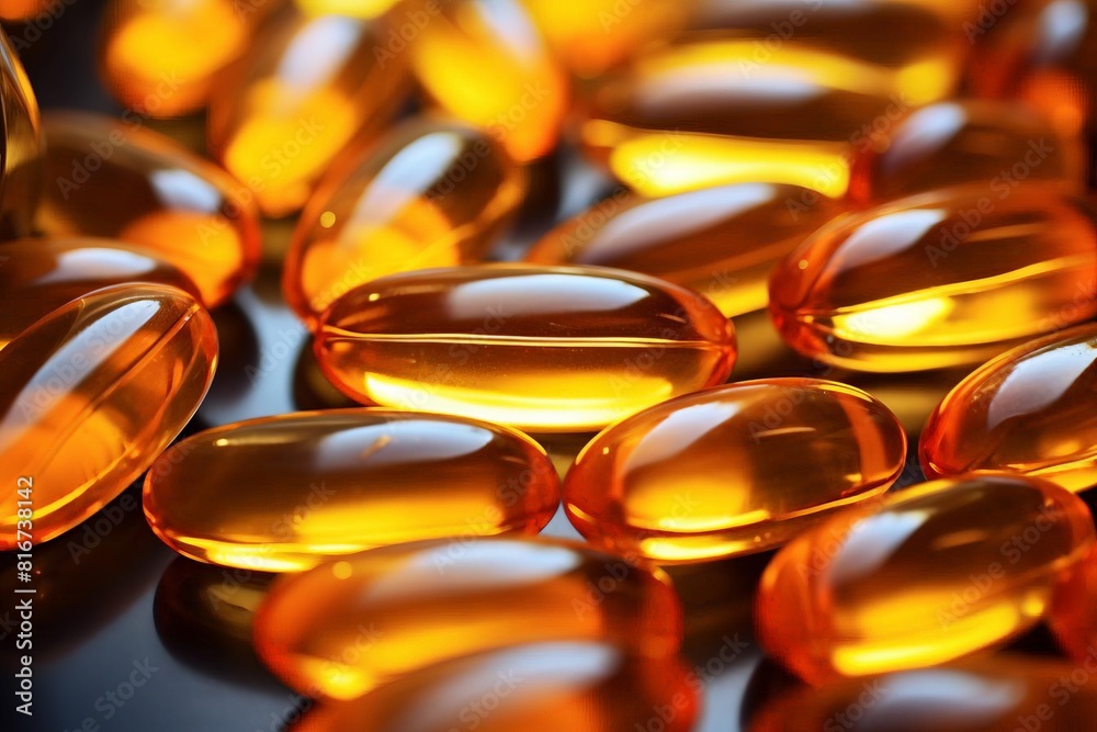 A close up of a bunch of orange pills A close up of a bunch of orange pills