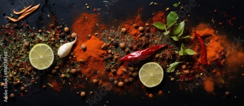 A top view of harissa spice...