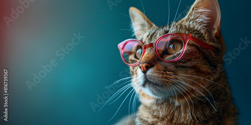 Cat with pink glasses