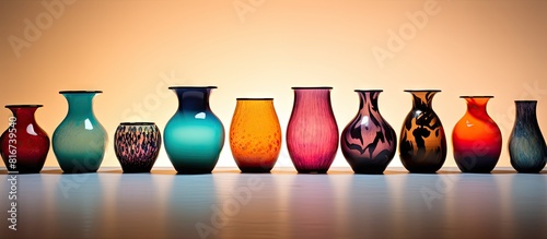 A stunning collection of artistically crafted vases with a blank space background for copy space image photo