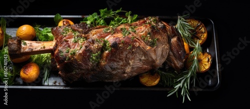 Top view of an oven baked l...