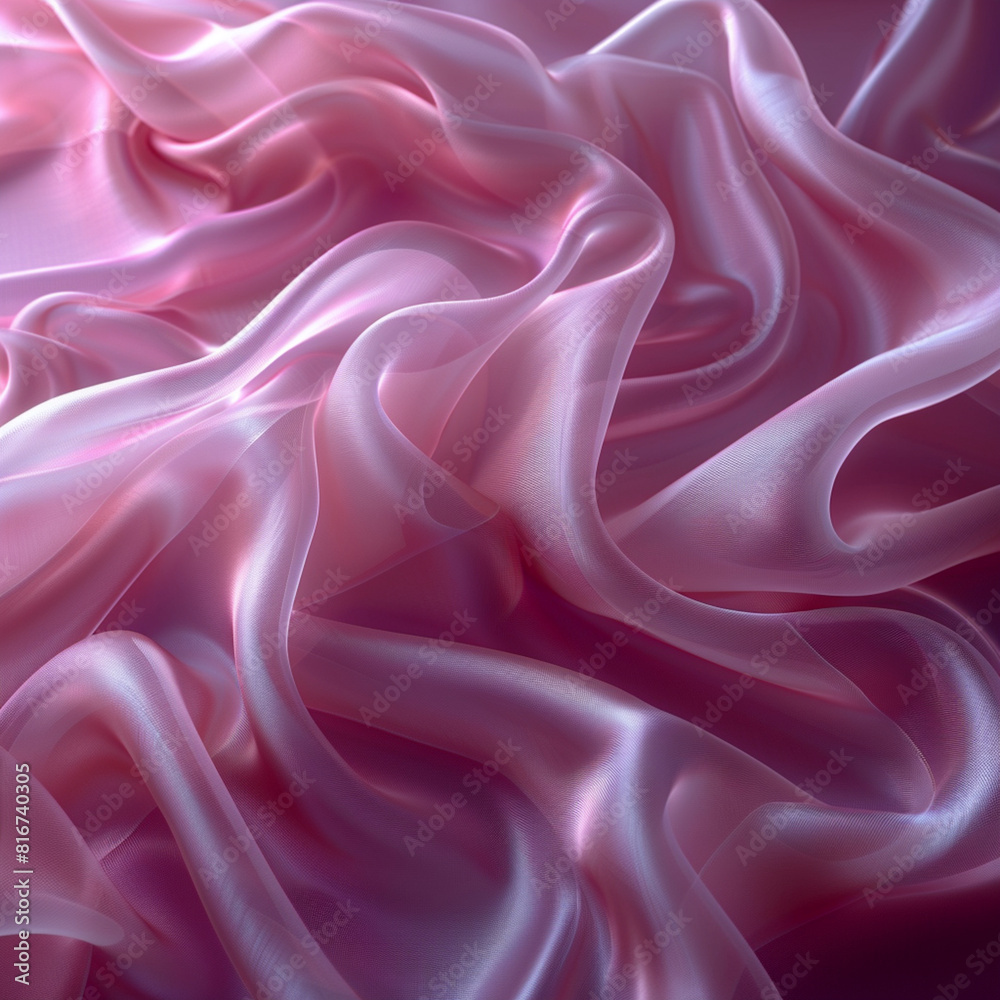 Obraz premium Pink silk background. Wavy pink fabric texture. Abstract soft pink backdrop