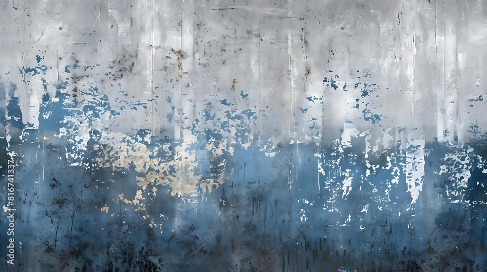 Fototapeta premium Abstract painting with blue and gray.