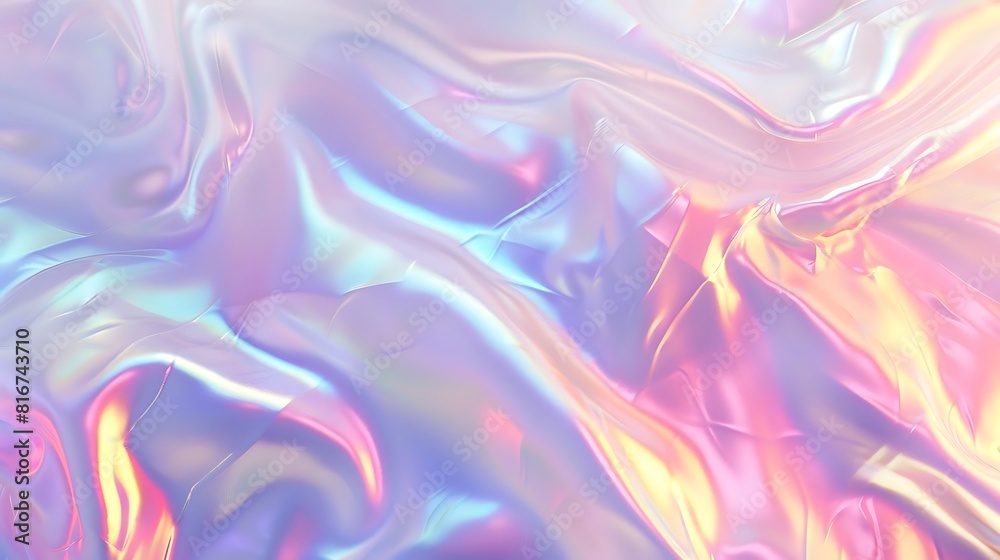 Obraz premium The image is a colorful, abstract background with a wavy pattern. The colors are pastel shades of pink, blue, and purple. The image has a soft, dreamy feel to it.