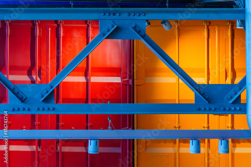 Obraz na płótnie Various colorful rafters and shipping containers w salonie