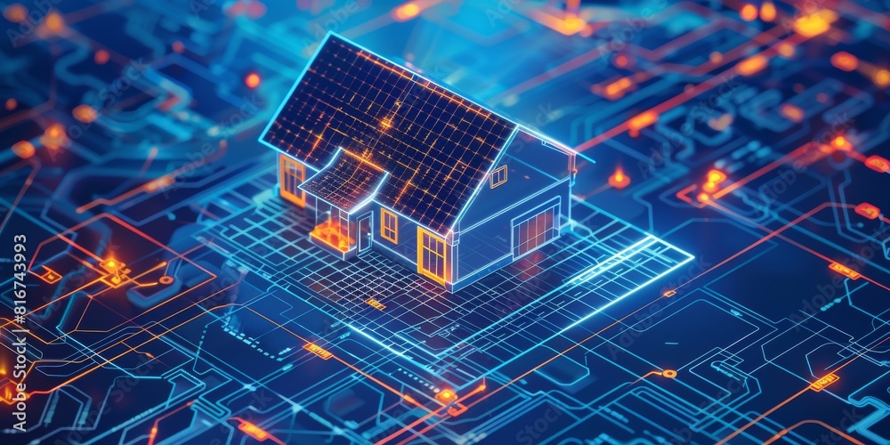 House Construction on Circuit Board House Construction on Circuit Board