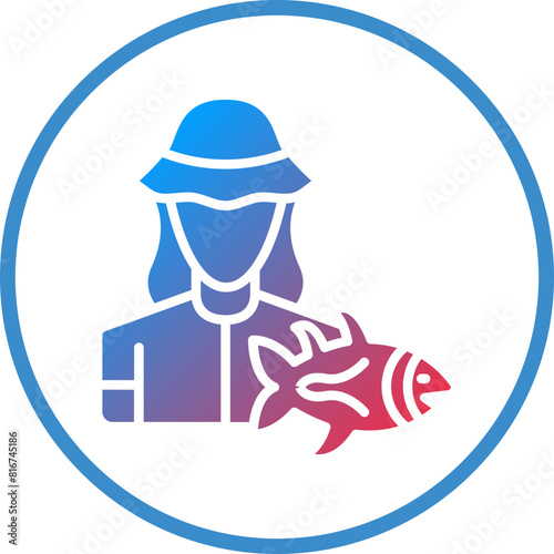 Vector Design Fisherwoman Icon Style