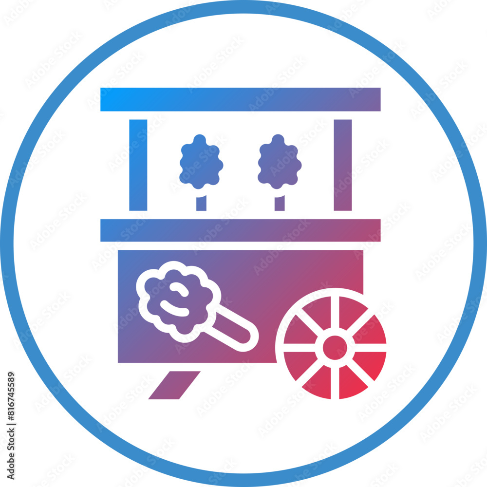 Vector Design Cotton Candy Stall Icon Style Vector Design Cotton Candy Stall Icon Style