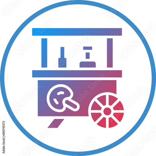 Vector Design Toffee Apple Stall Icon Style