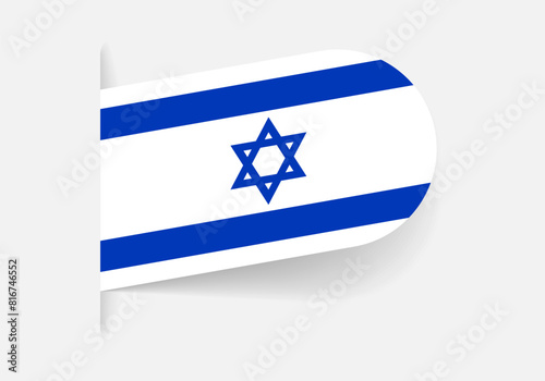 Israel flag icon, logo or tag. Israeli national symbol banner. Vector illustration.