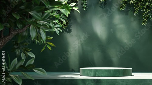 Green Table in Front of Green Wall