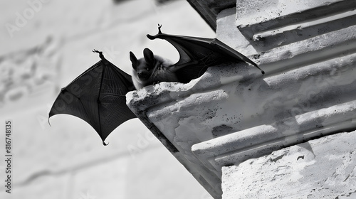 black and white bat