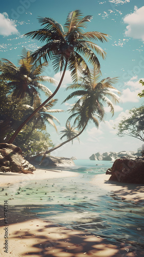 beach with palm trees