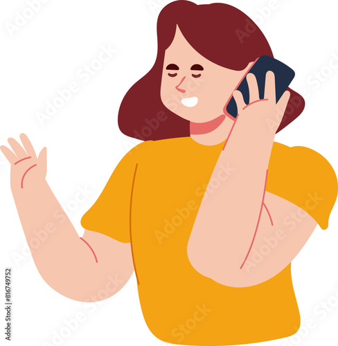 calling flat style character illustration
