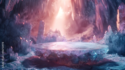 Crystal Cave Landscape with Circular Platform