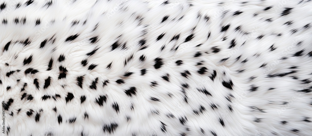 A close up mock up showcasing the stunning texture and background concept of a white leopard faux fur Perfect for adding copy space A close up mock up showcasing the stunning texture and background concept of a white leopard faux fur Perfect for adding copy space