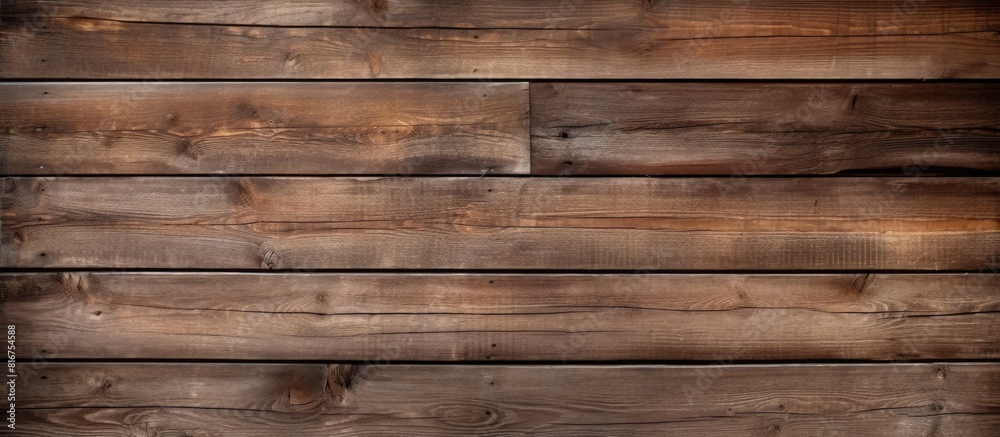 Fototapeta premium An aged wooden wall displaying a close up of vintage planks The background is composed of weathered panels showcasing its natural texture Copy space image