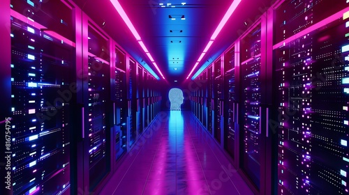 A high-security vault where access is granted via a 3D facial recognition system processed through cloud computing © Naruemon