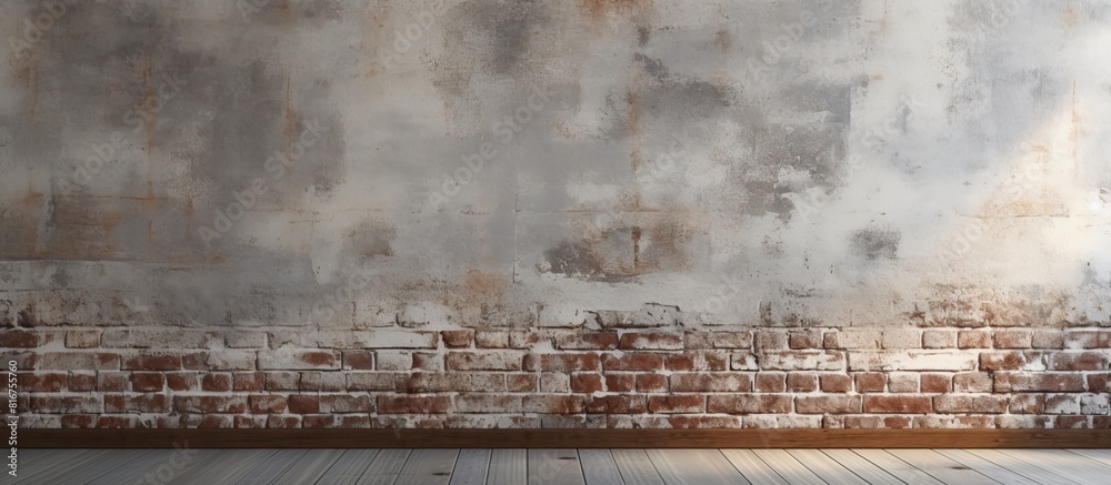 A textured concrete wallpaper with a brick background creates a captivating visual concept perfect for copy space images