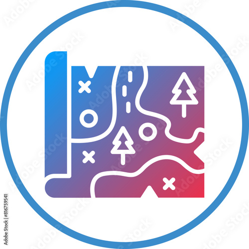 Vector Design Treasure Map Icon Style