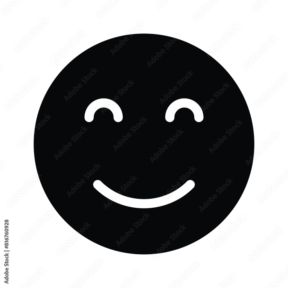 Calm face emoji icon, proud, cool expressions vector design Calm face emoji icon, proud, cool expressions vector design