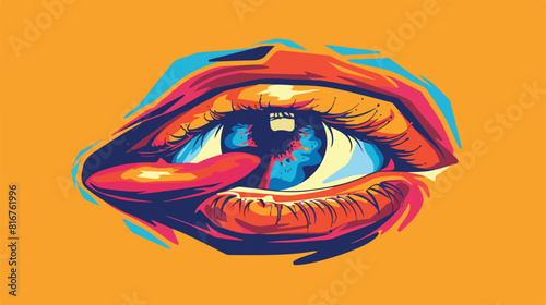 Business Showing Eye and Tongue Vector style vector photo