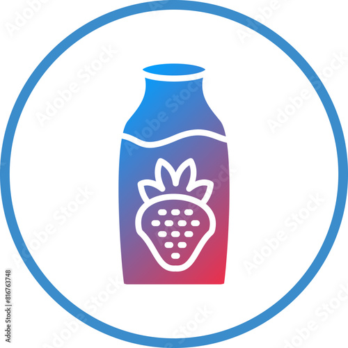 Vector Design Strawberry Milk Icon Style © designing ocean