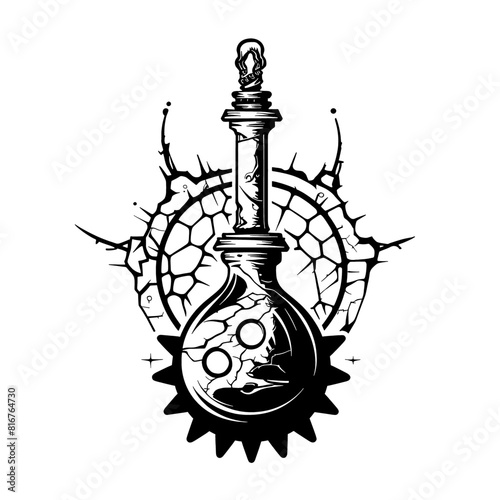 Elixir of Innovation: Unique Logo for Alchemist Artificers in Dungeons & Dragons Adventures! Perfect for Branding, Character Sheets, and Tabletop Alchemy. Brew Your Destiny Today