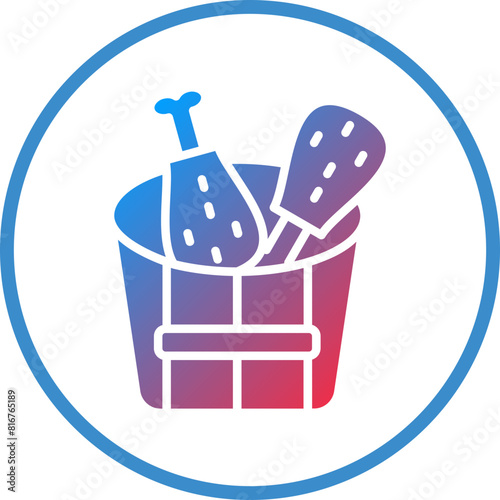 Vector Design Chicken Bucket Icon Style