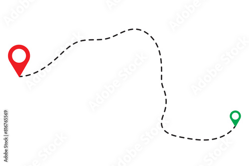GPS navigator vector. Route location icon. Map pointer sign. Map Navigation with 2 pins search location. Vector illustration.