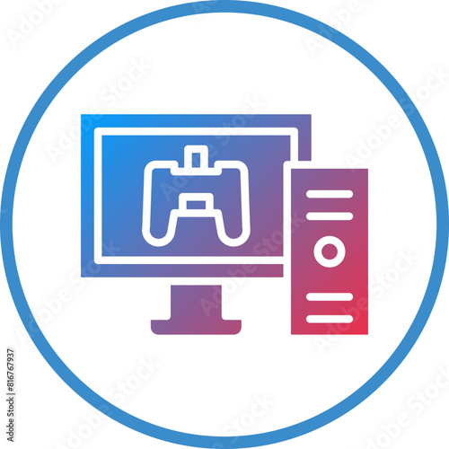 Vector Design Gaming Pc Icon Style