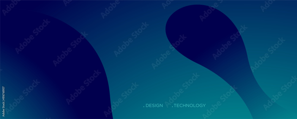 3D blue and green geometric fluid abstract background. Minimalist modern graphic design element cutout style concept for banner, card, or brochure cover