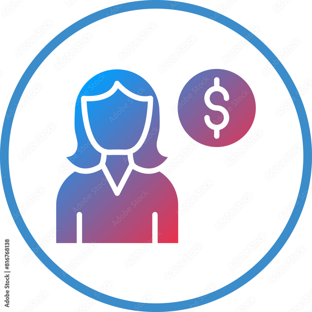 Vector Design Client Female Icon Style Vector Design Client Female Icon Style