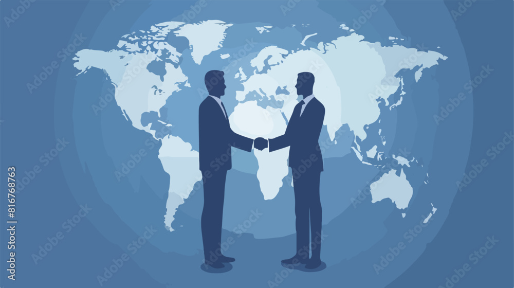 Businessman shaking hand agreement online Vector style