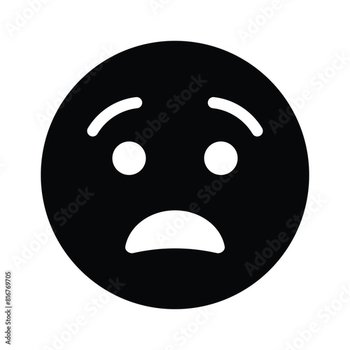 Worried emoji vector design, premium icon isolated on white background