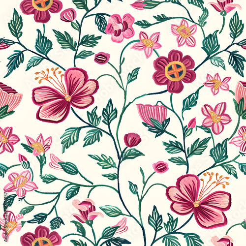 Floral Embroidery Pattern Design