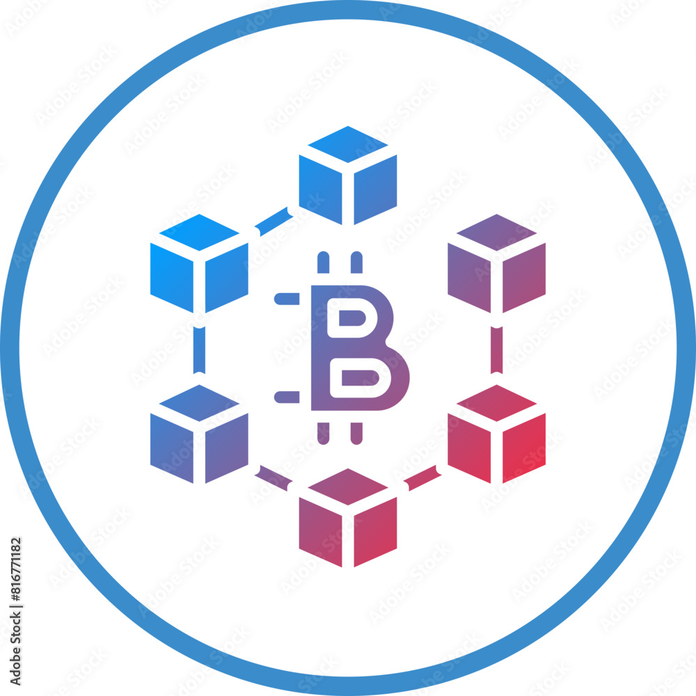 Vector Design Blockchain Icon Style