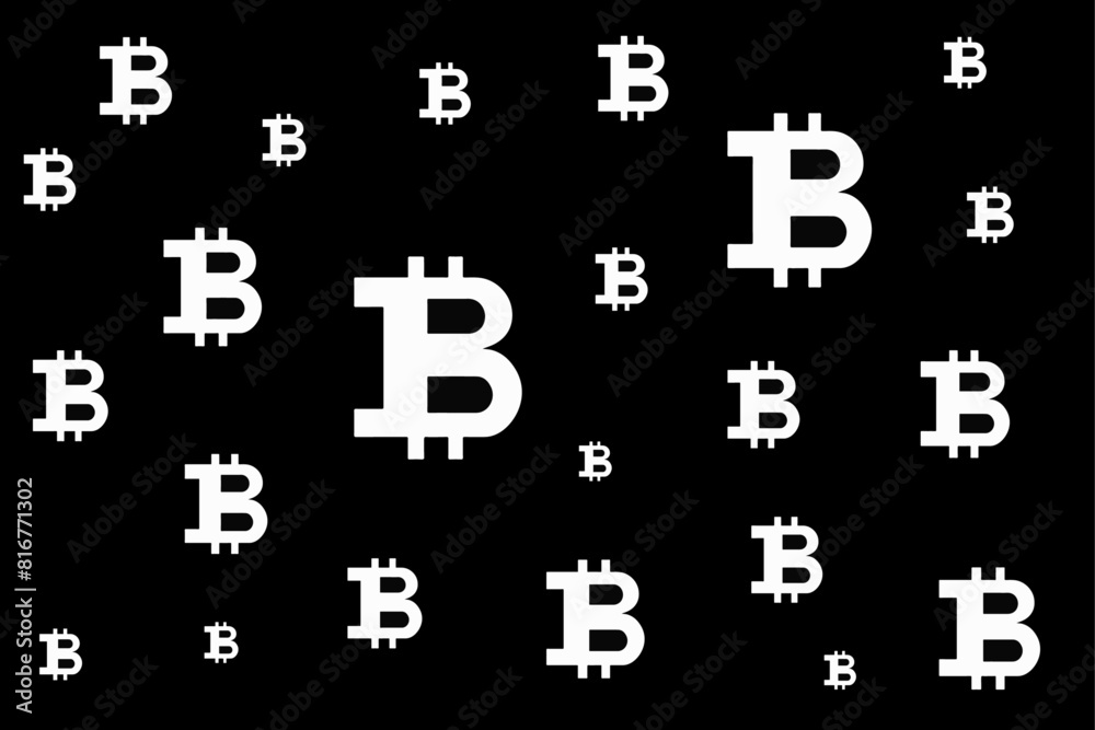 Abstraction Bitcoin pattern drawing in black and white Abstraction Bitcoin pattern drawing in black and white