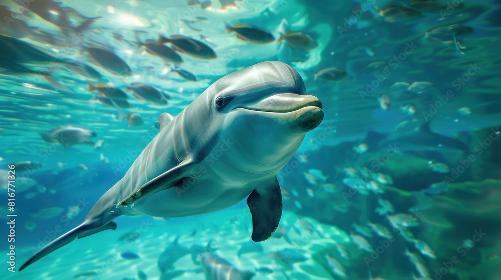 Obraz premium Embark on an underwater adventure with our vast collection of sea creatures, from graceful dolphins and majestic whales to colorful tropical fish and elusive octopuses.