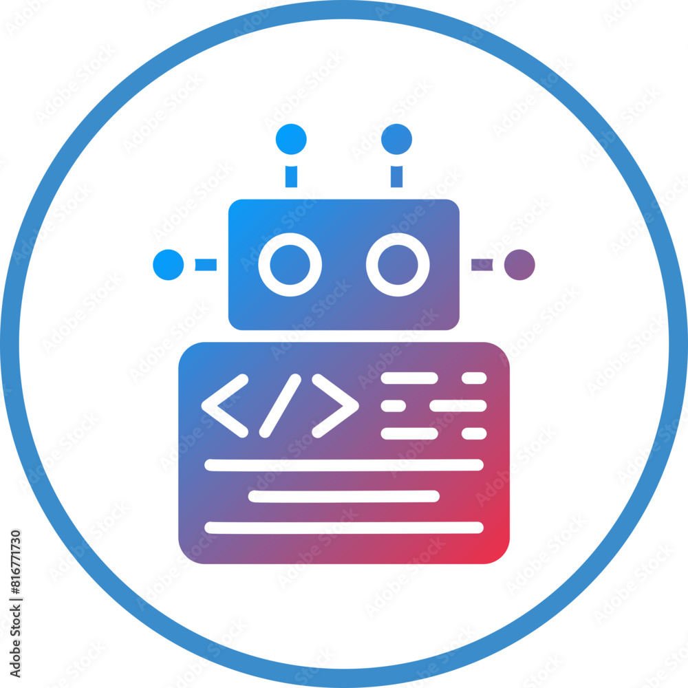 Vector Design Programmed Robot Icon Style Vector Design Programmed Robot Icon Style