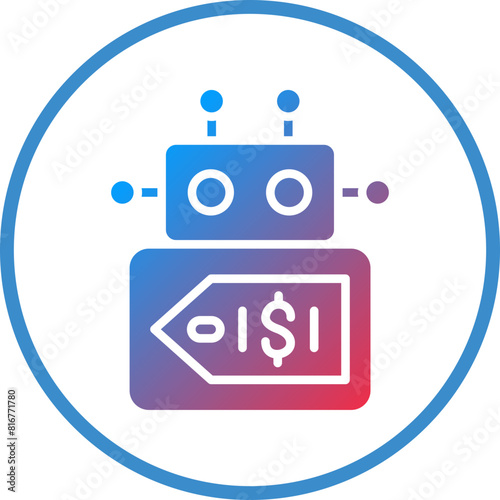 Vector Design Robot Cost Icon Style