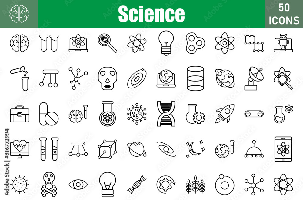 Science Icons Set. Editable Stroke. Pixel Perfect Science Icons Set. Editable Stroke. Pixel Perfect