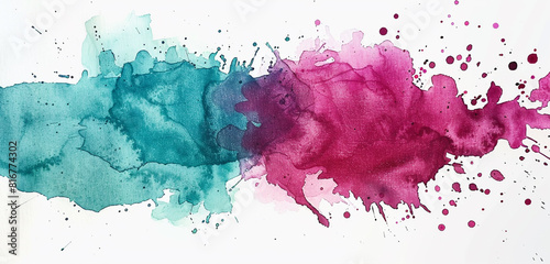 Rich magenta and vibrant teal scatter on white.